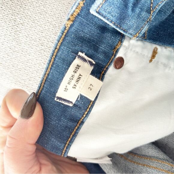 Madewell 10" High Rise Skinny Jeans Hanna Wash Stretch Denim Button Fly Size 27 - Picture 9 of 9